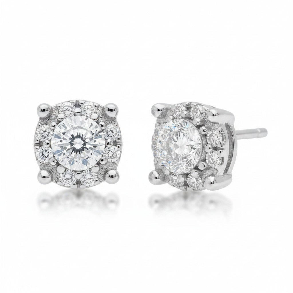 Orecchini Miluna punto luce, in oro bianco 18kt e diamanti naturali - ERD3365