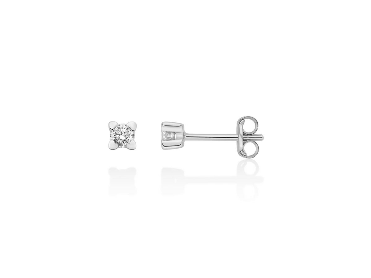 Miluna Orecchini punto luce a cestino con griffe a cuore in oro bianco 18 kt con diamanti naturali ct 0,24 - ERD3395-024