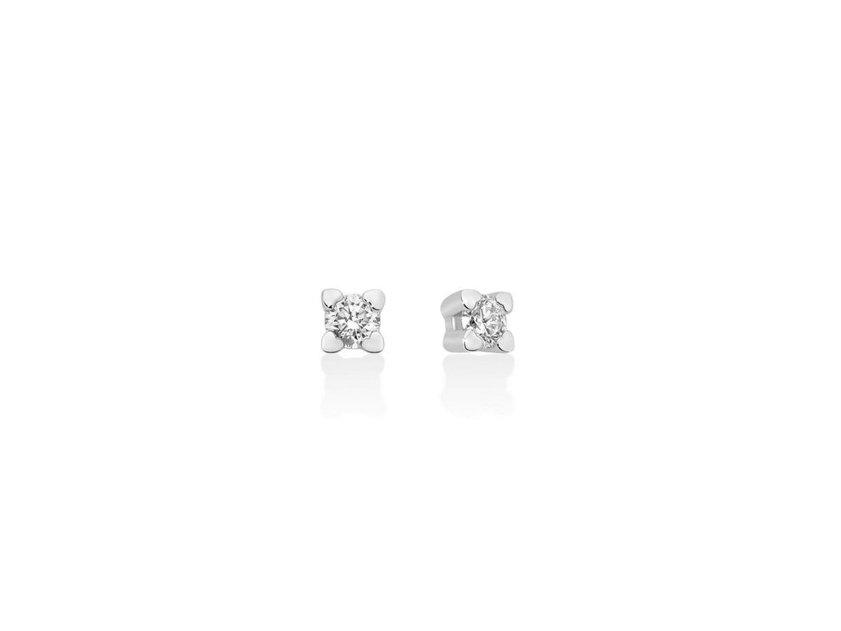 Miluna Orecchini punto luce a cestino con griffe a cuore in oro bianco 18 kt con diamanti naturali ct 0,24 - ERD3395-024