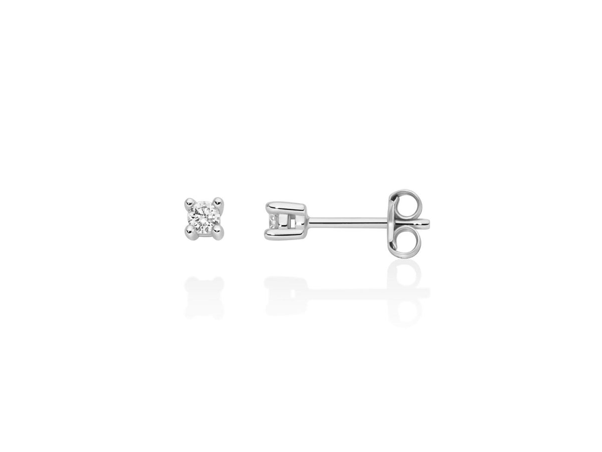 Miluna Orecchini punto luce in oro bianco 9 kt con diamanti naturali ct 0,14 - ERD3426-014XX
