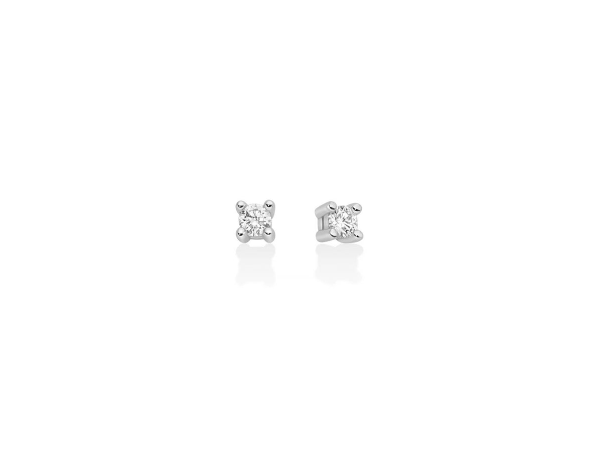 Miluna Orecchini punto luce in oro bianco 9 kt con diamanti naturali ct 0,14 - ERD3426-014XX
