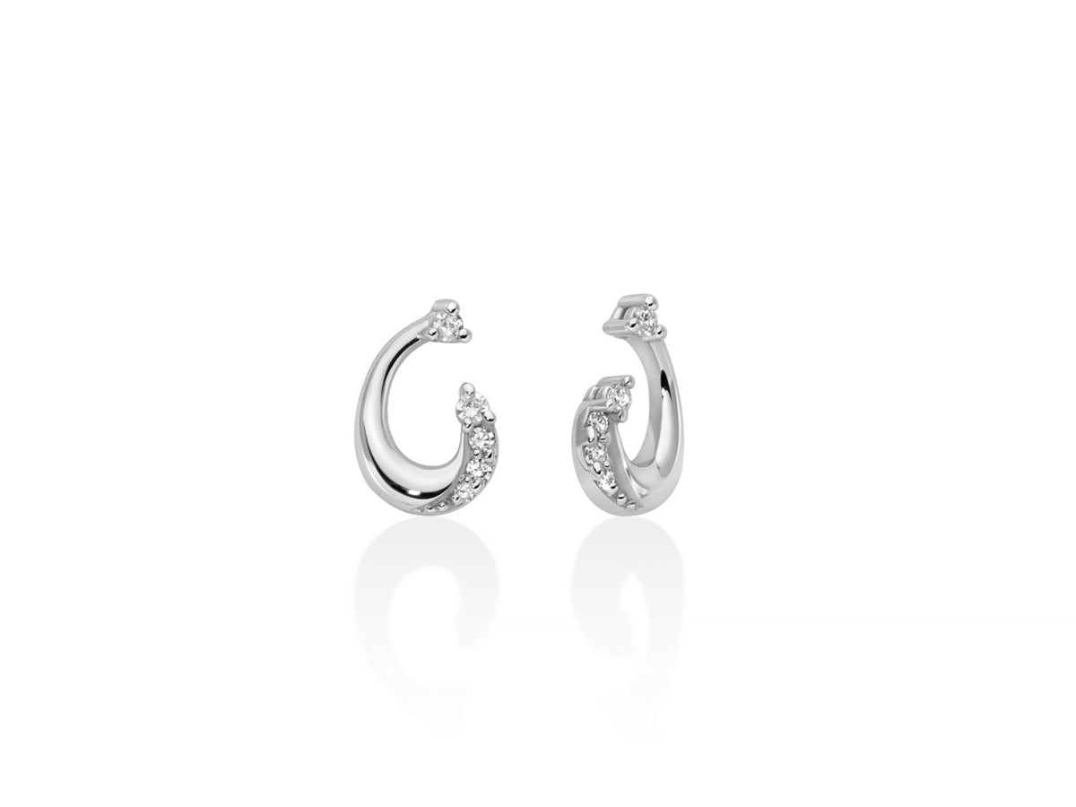 Miluna Orecchini a spirale in oro bianco 9 kt con diamanti naturali ct 0,083 - ERD3454X