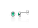 Miluna Orecchini con smeraldi ovali 4x3 mm e diamanti in oro bianco 9 kt ct 0,05 - ERD3467X