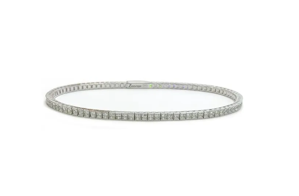 Rhodium plated silver tennis with white spinels - ESB075-B