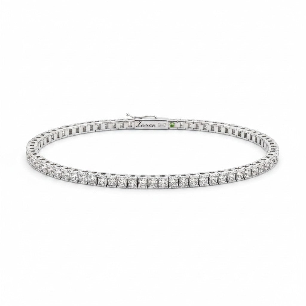 Bracciale Tennis Zancan in argento rodiato con spinelli bianchi - ESB075-B