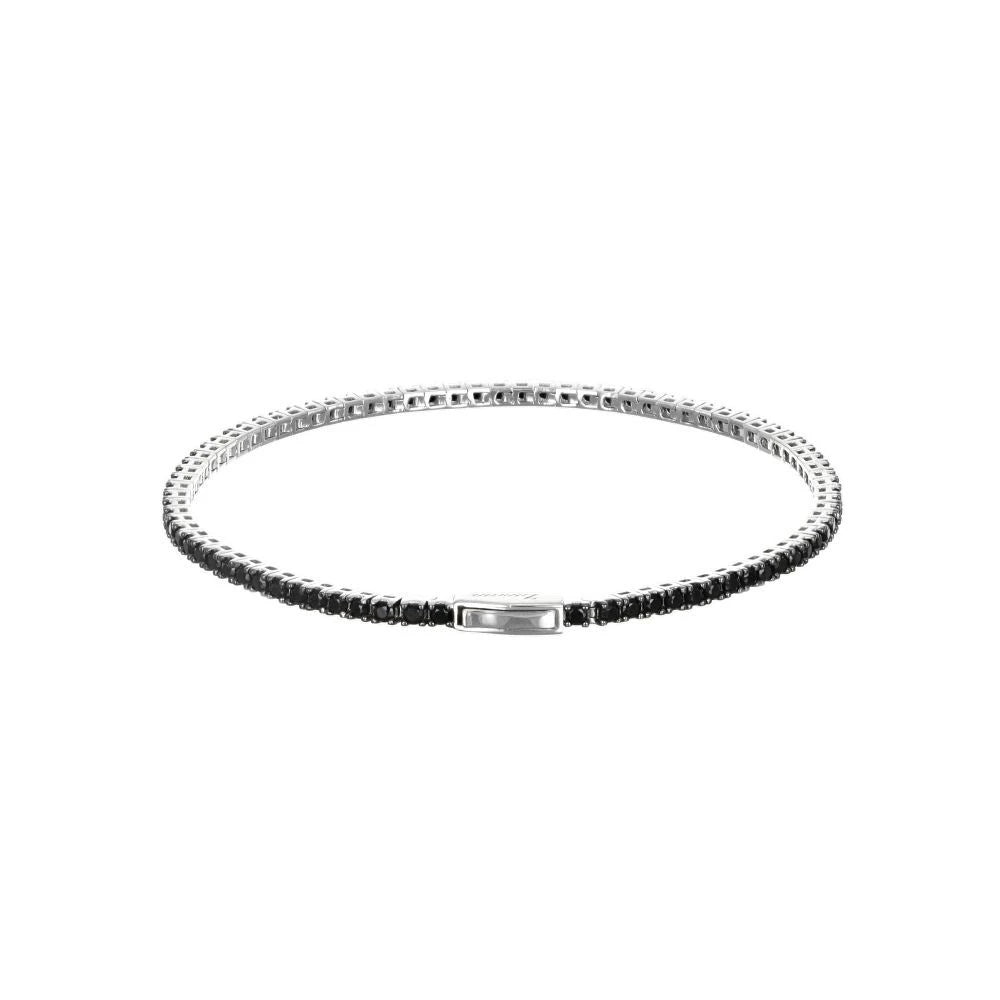 Tennis homme en argent avec spinelles noires - ESB077