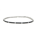 Bracciale Zancan tennis in argento  brunito 925 con zirconi neri alternati a zirconi bianchi - ESB078