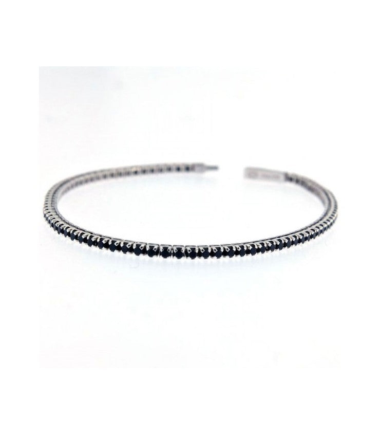 Bracciale Zancan tennis in argento  925 con spinelli neri - ESB079