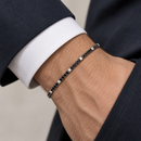 Bracciale tennis Zancan da uomo — Argento 925 rodiato con spinelli neri naturali e zirconi bianchi — Pietre da 2,5 mm — 19 cm - ESB080