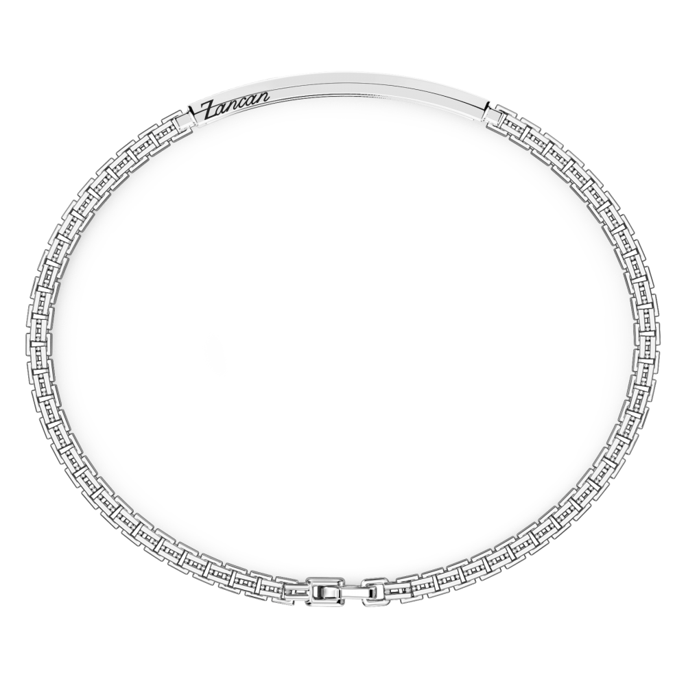 Insignia 925 - Bracelet Zancan en argent avec pierres noires - ESB152