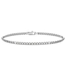 Bracciale Zancan da uomo in argento, semirigido mezzo tennis con spinelli bianchi - ESB381-BI