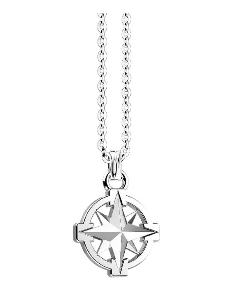 Zancan Men's Necklace 925 Silver Compass Rose Pendant ESC146