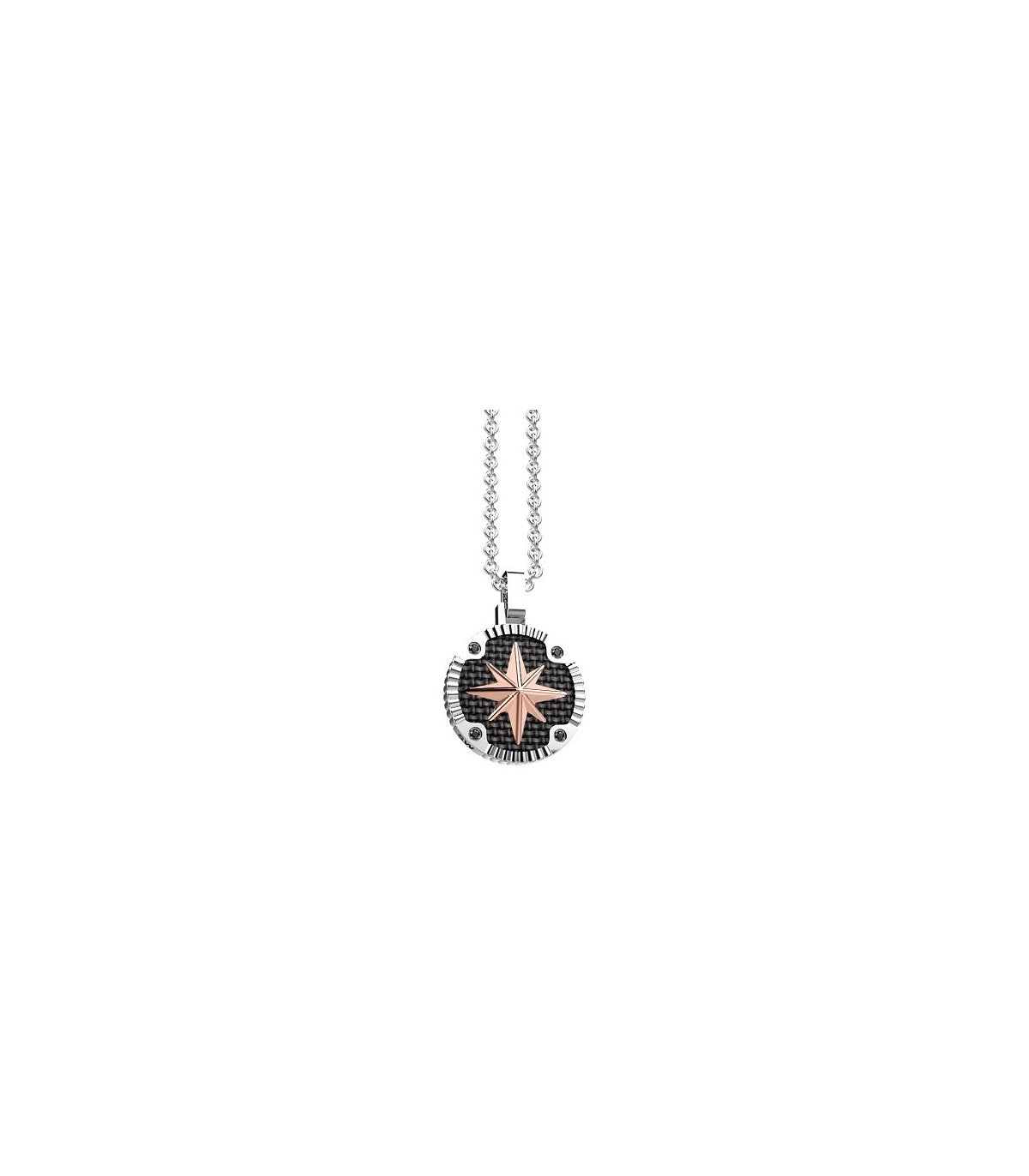 Collana Zancan da uomo IN ARGENTO Rosa dei Venti - ESC227