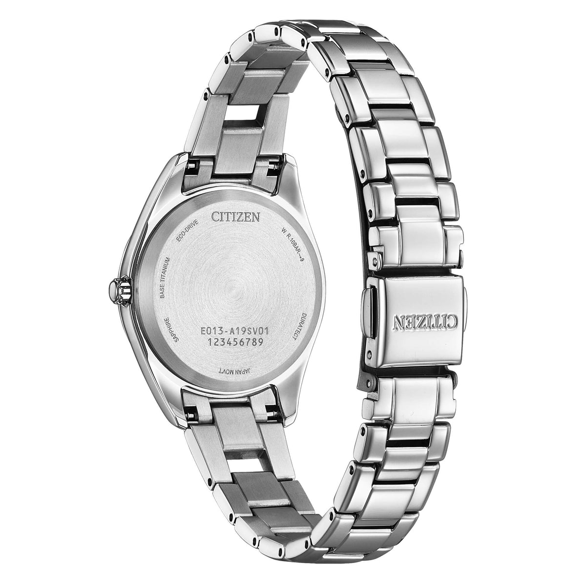 Orologio Citizen Lady Super Titanio, Eco-Drive quadrante blu e 4 diamanti, 29mm - EW2601-81L