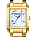 Orologio Citizen Lady Square, Eco-Drive, dorato con quadrante madreperla, 22mm - EW5602-81D