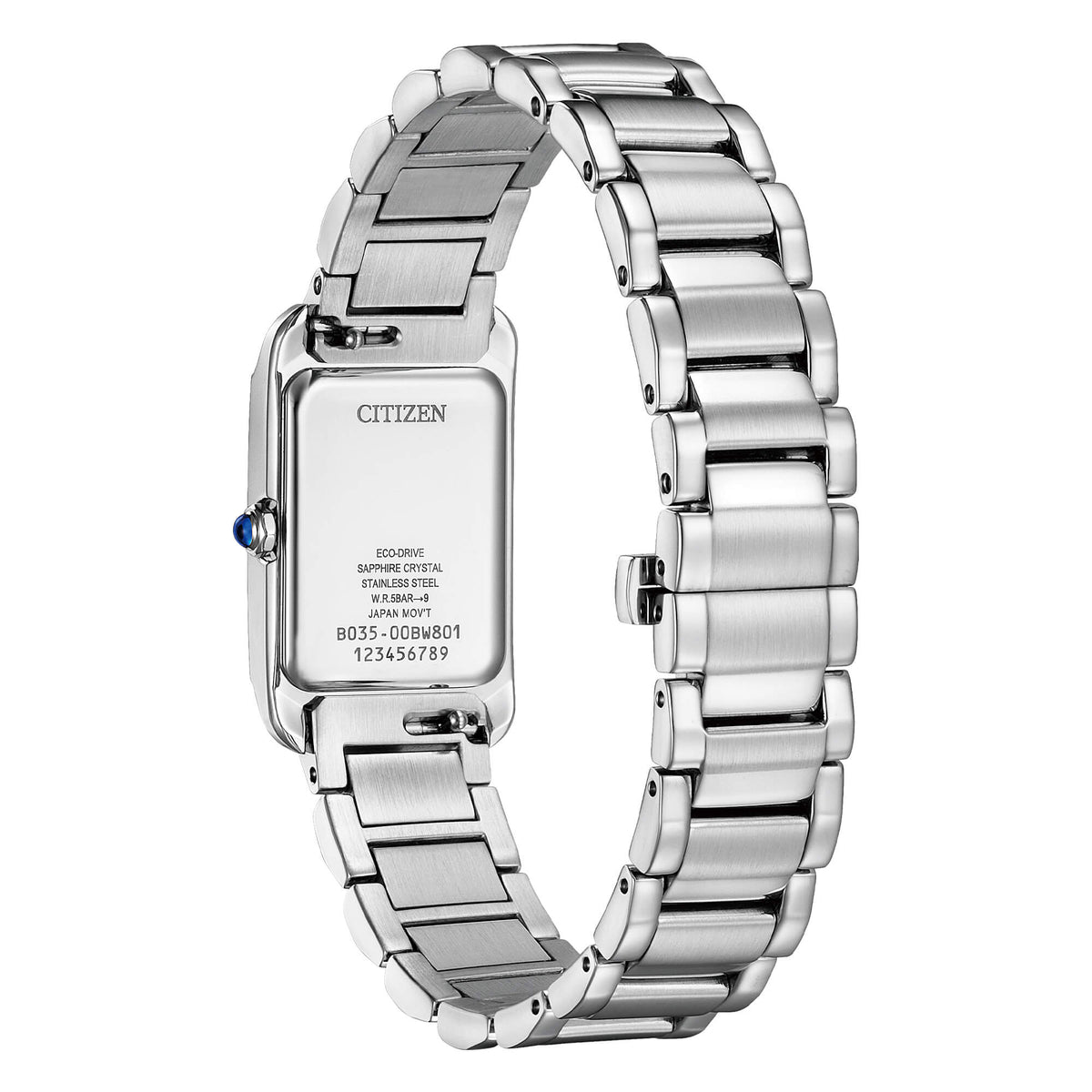 Orologio Citizen Lady EL Square, Eco Drive quadrante madreperla blu, 20mm - EW5620-55N