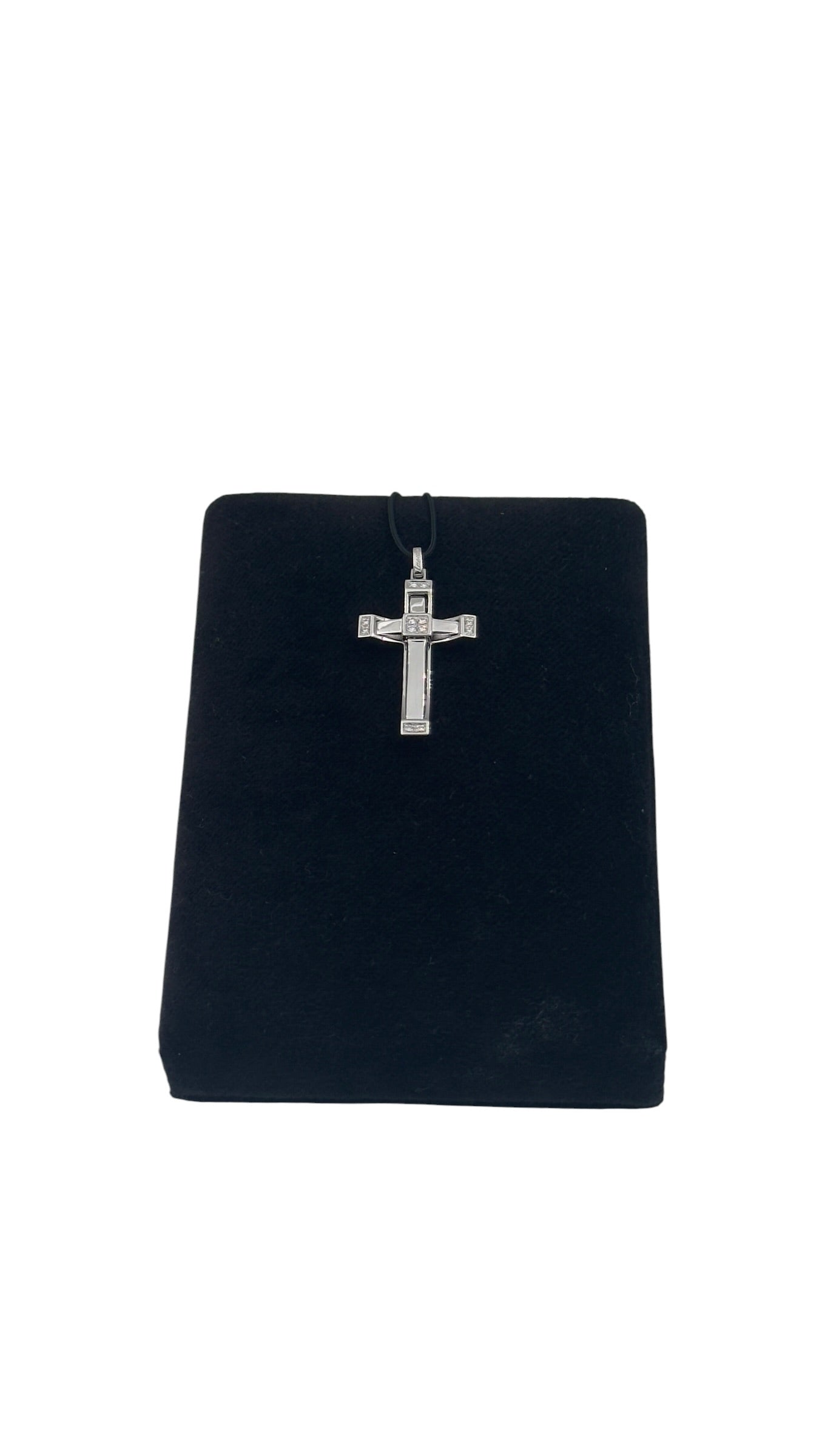 Ciondolo Zancan Croce in oro bianco 18kt e diamanti, 0.14ct - EPE082B