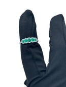 Diana - Veretta in oro bianco 18kt, diamanti e 5 smeraldi - AN D. 191 SM