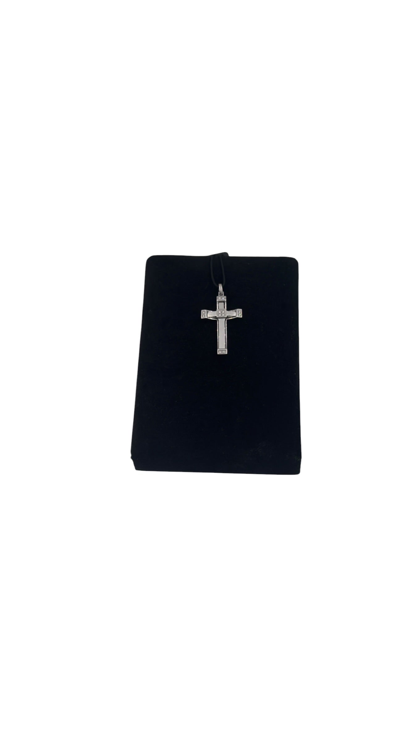 Ciondolo Zancan Croce in oro bianco 18kt e diamanti, 0.14ct - EPE082B
