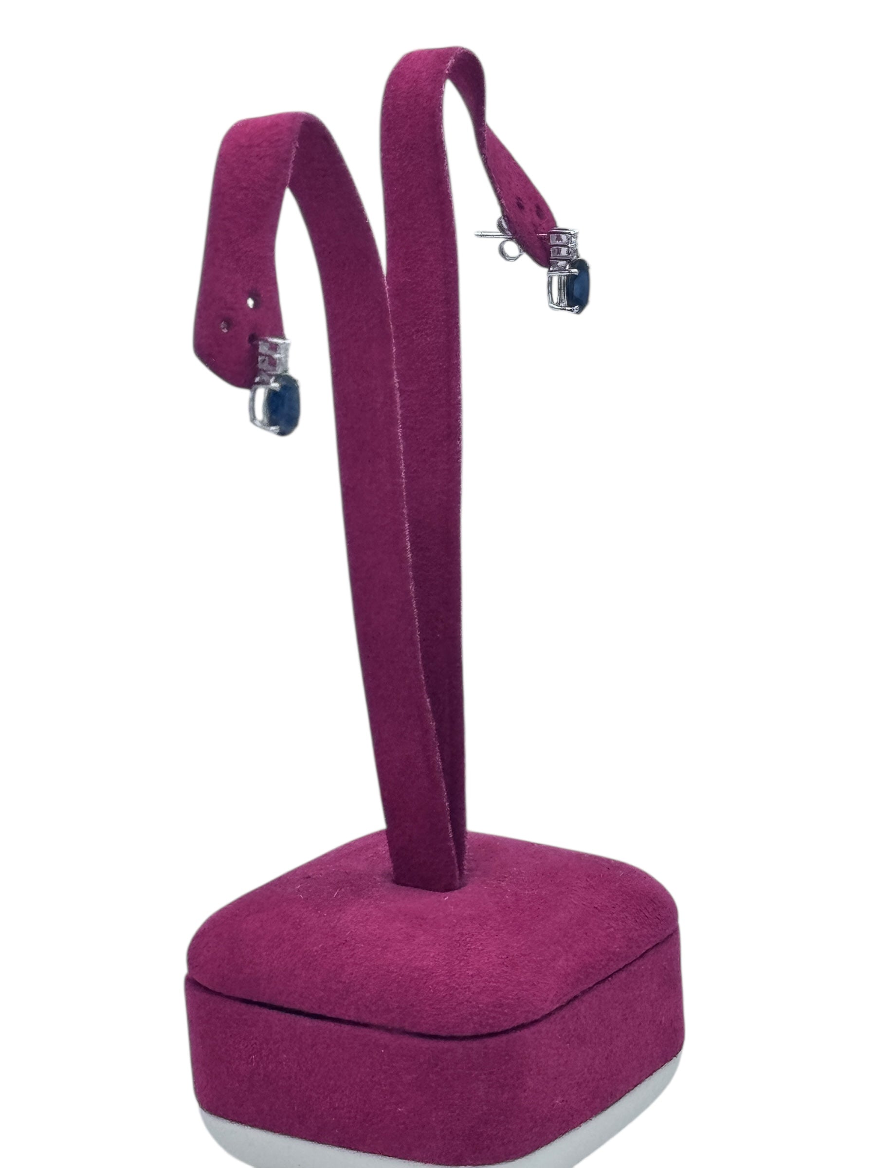 Diana - Orecchini in oro bianco 18kt, diamanti e zaffiri - OR D. M307-ZA