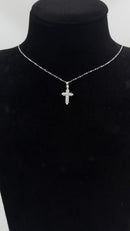 Collana Zancan con croce da uomo in oro bianco 18kt e diamanti, 0.25ct - EC913B