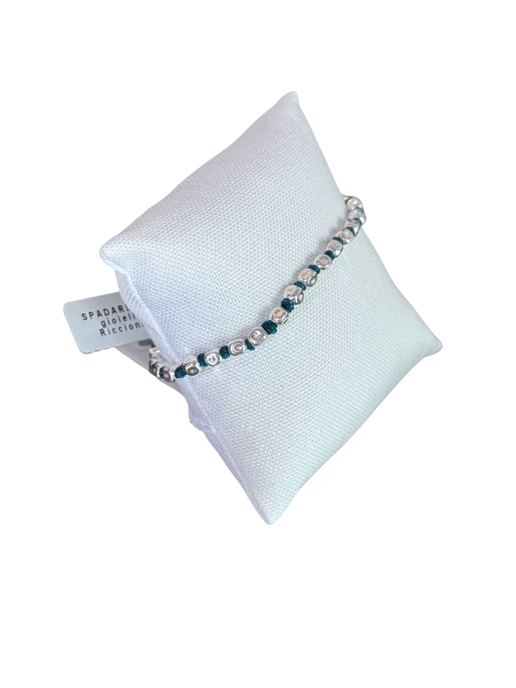 Bracciale Spadarella corda in argento e nylon, unisex, color verde gucci - SPBR636-verde gucci