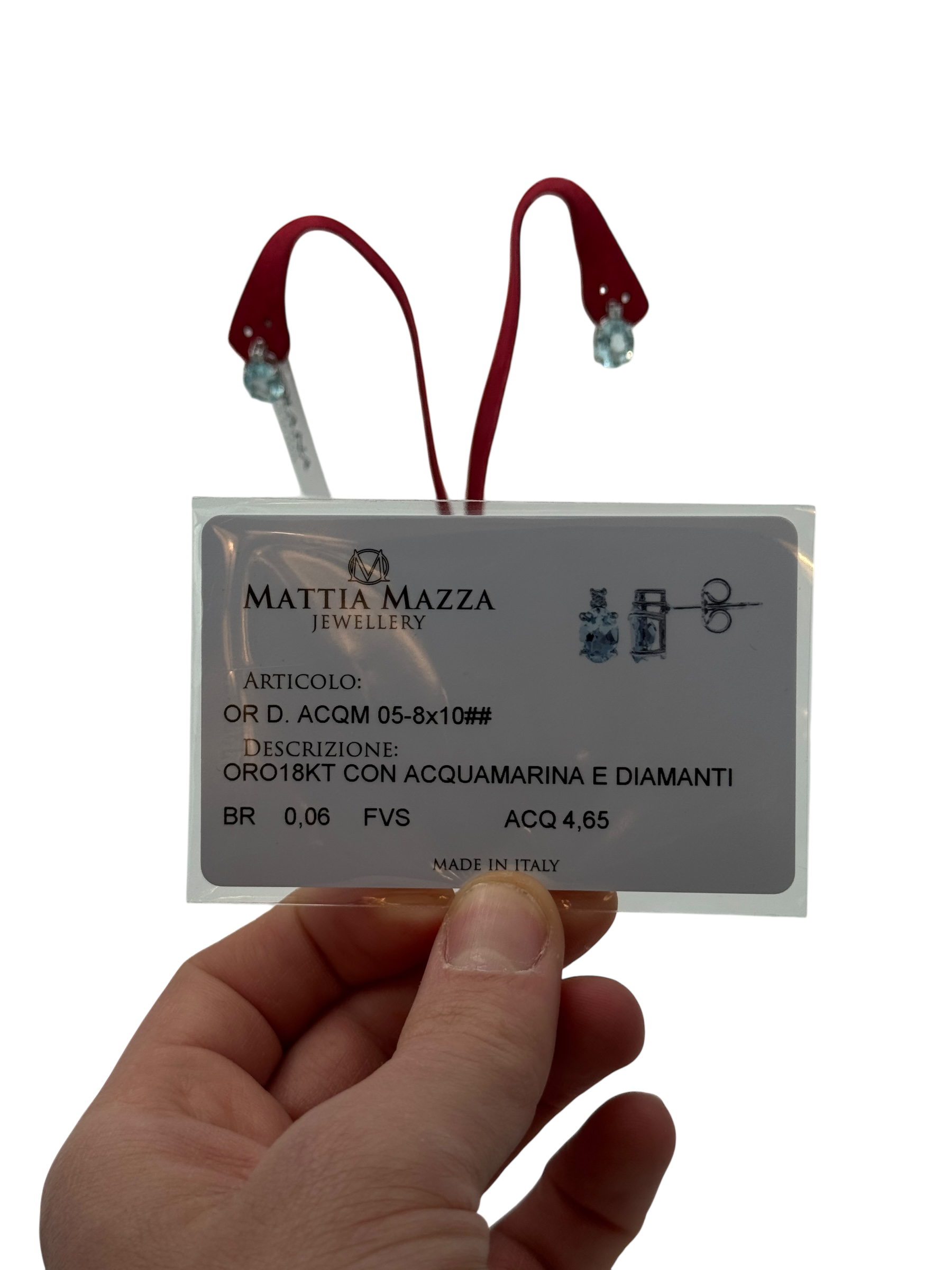 Mazza - Orecchini in oro bianco 18kt, acquamarina e diamanti, 4.65ct di acquamarina - OR D.ACQM 05-8x