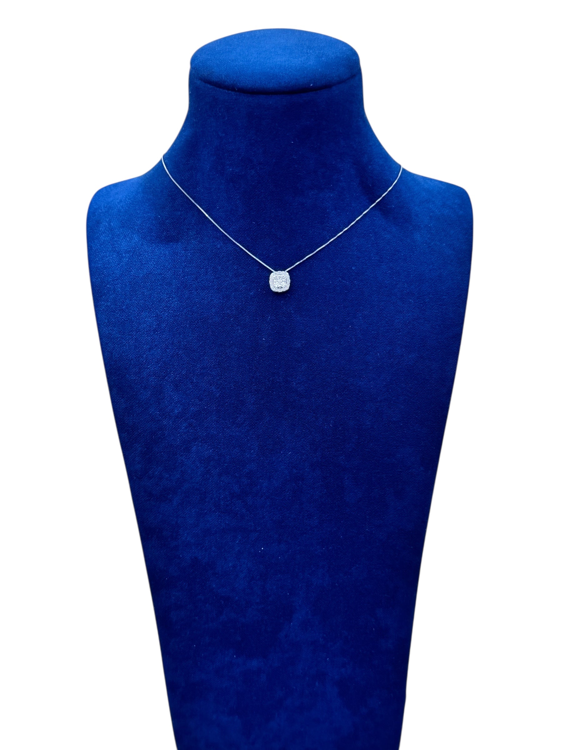 Diana - Collana punto luce in oro bianco 18kt e mosaico di diamanti - CL MAGIC 04-1