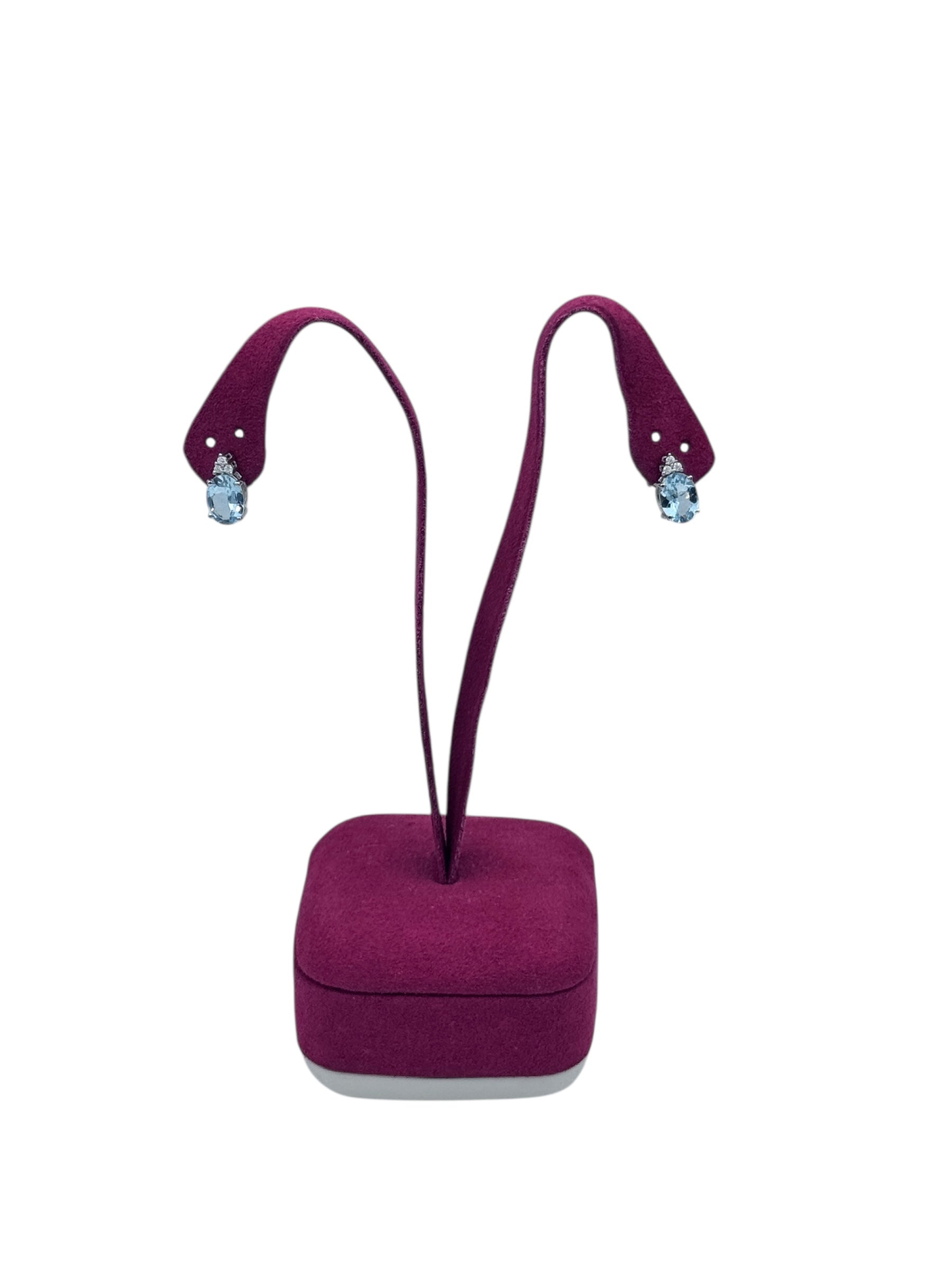 Diana - Orecchini in oro bianco 18kt, acquamarina e diamanti - OR D.ACQM 12