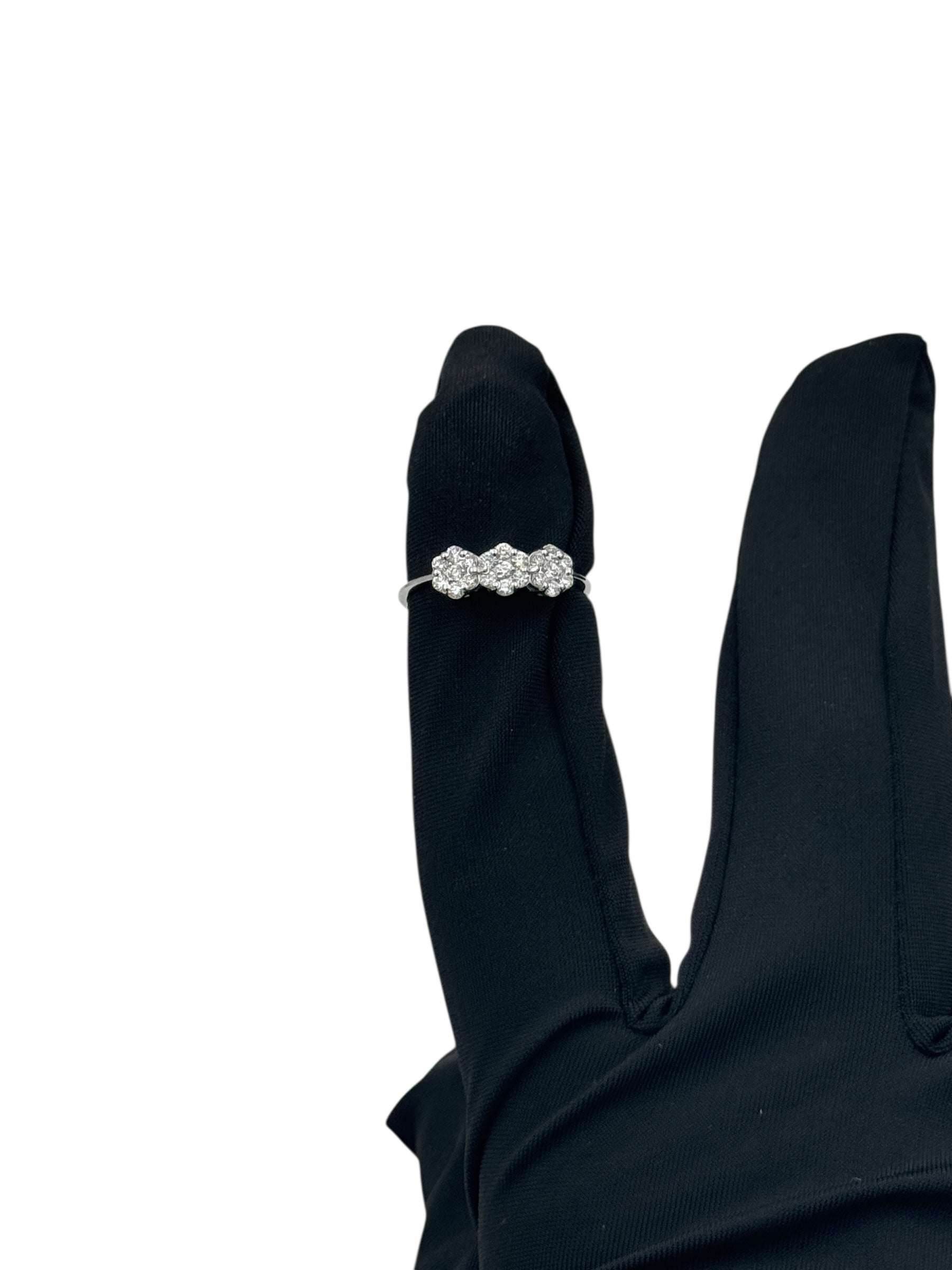 Diana - Anello trilogy in oro bianco 18kt e mosaico di diamanti - AN MAGIC 06-5TRIL