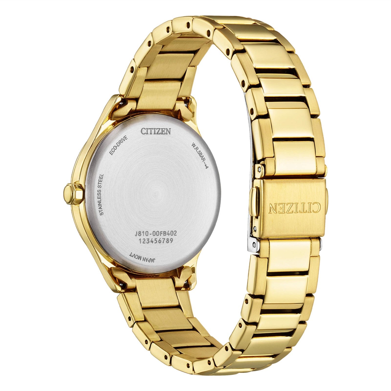 Orologio Citizen Lady Sport, bracciale color oro giallo e quadrante bianco, eco-drive, 34mm - FE6122-64A