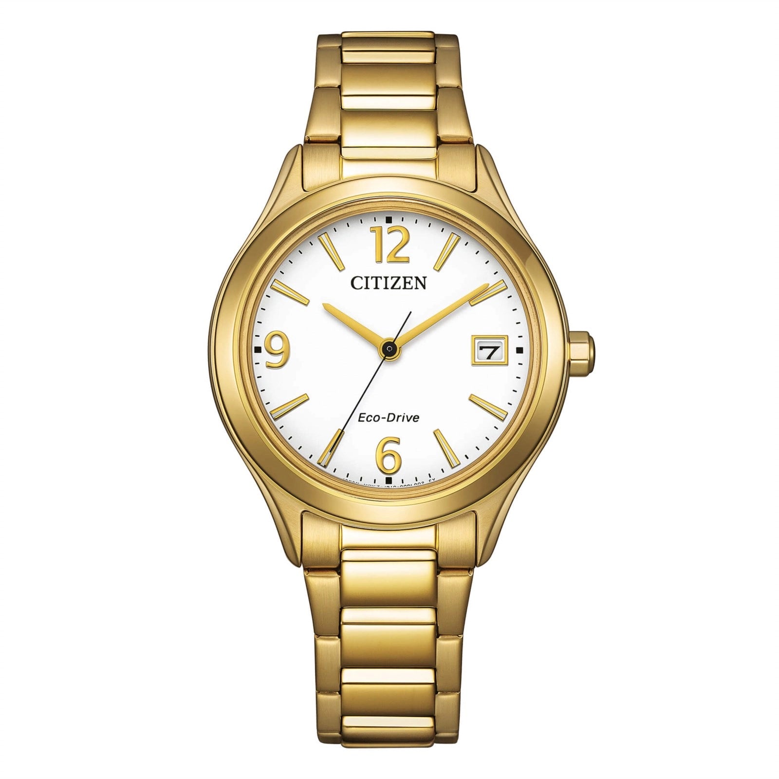 Orologio Citizen Lady Sport, bracciale color oro giallo e quadrante bianco, eco-drive, 34mm - FE6122-64A