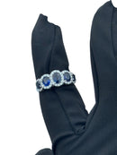 Diana - Veretta in oro bianco 18kt, diamanti e 5 zaffiri - AN D. 90-5B ZA