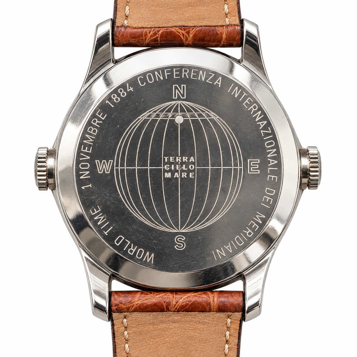 Orologio Terra Cielo Mare  World Wide GMT — 42 mm — Automatico ETA 2824-2 con anello world time, quadrante bianco — NOS con scatola originale - TC6051AC2PA