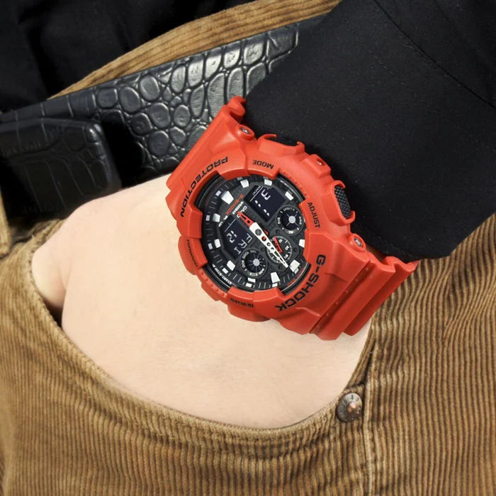 Orologio Casio G-Shock CLASSIC, COLORE ROSSO, 51MM - GA-100B-4AER