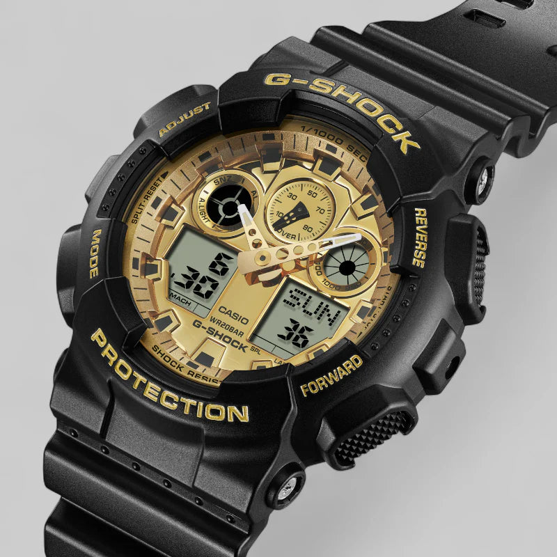 OROLOGIO G-SHOCK CLASSIC SERIE GA-100, analogico digitale, 51mm - GA-100GGB-1A9ER