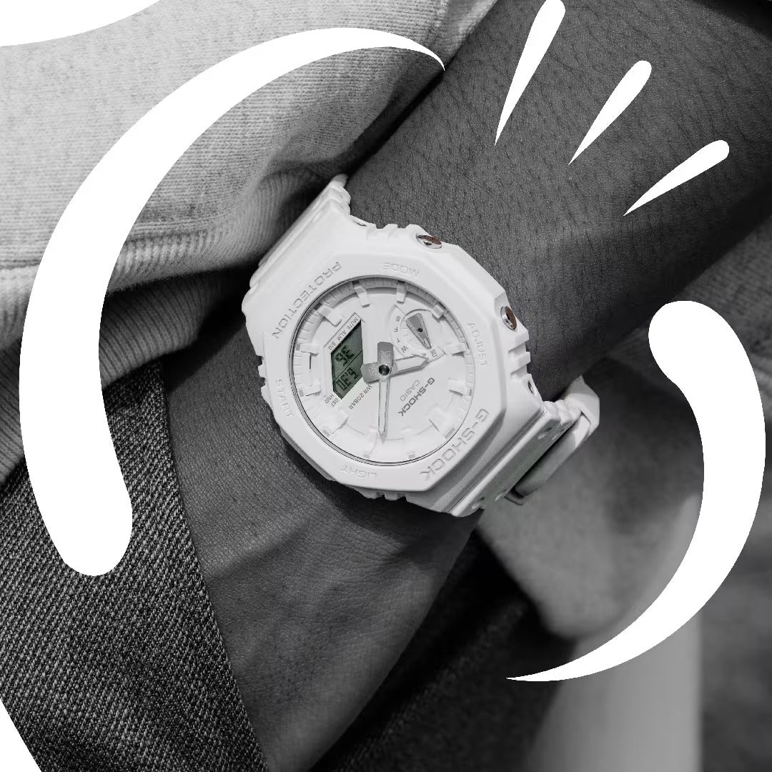 Orologio G-Shock CLASSIC GA-2100 Series, colore bianco, 45mm - GA-2100-7A7ER