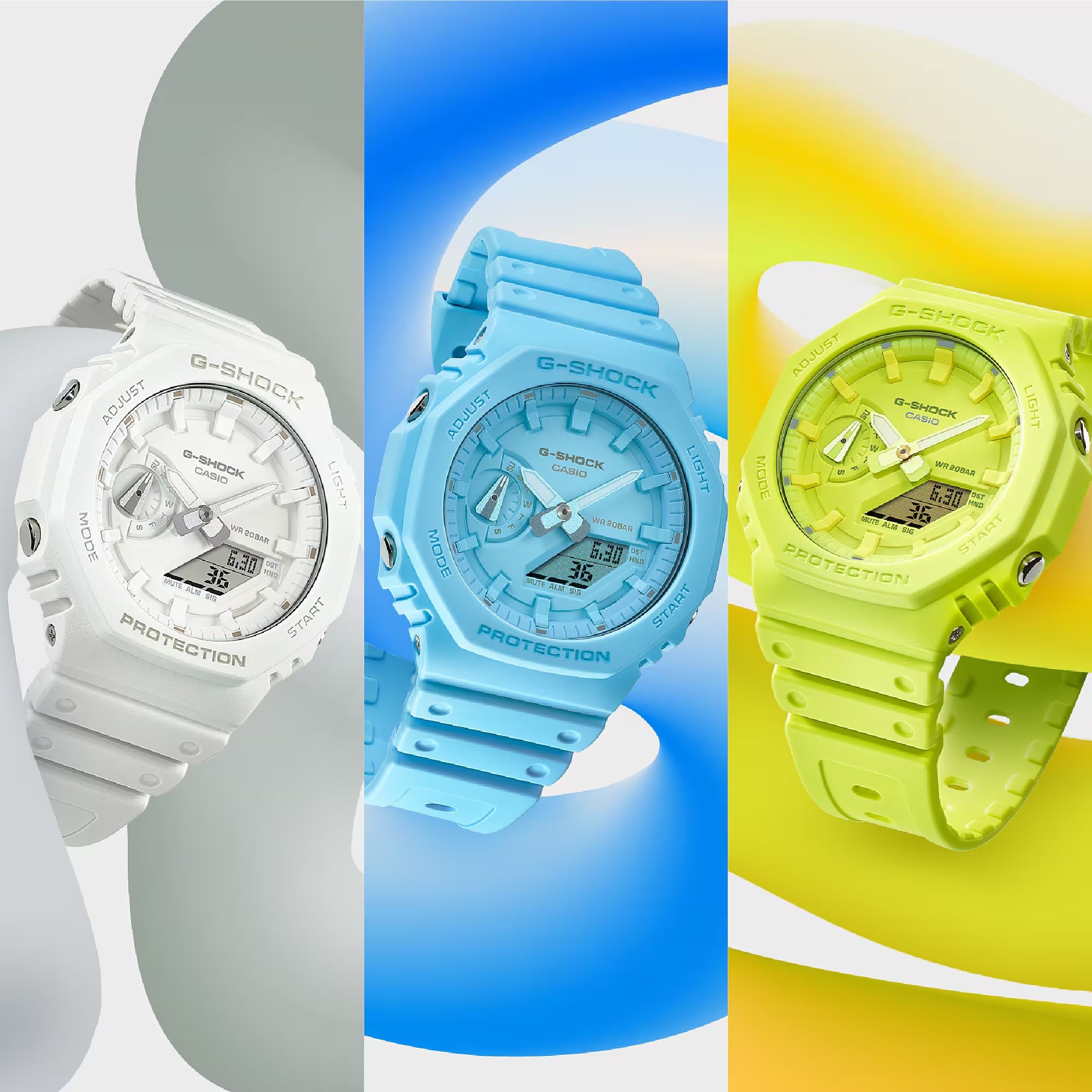 Orologio G-Shock CLASSIC GA-2100 Series, colore bianco, 45mm - GA-2100-7A7ER