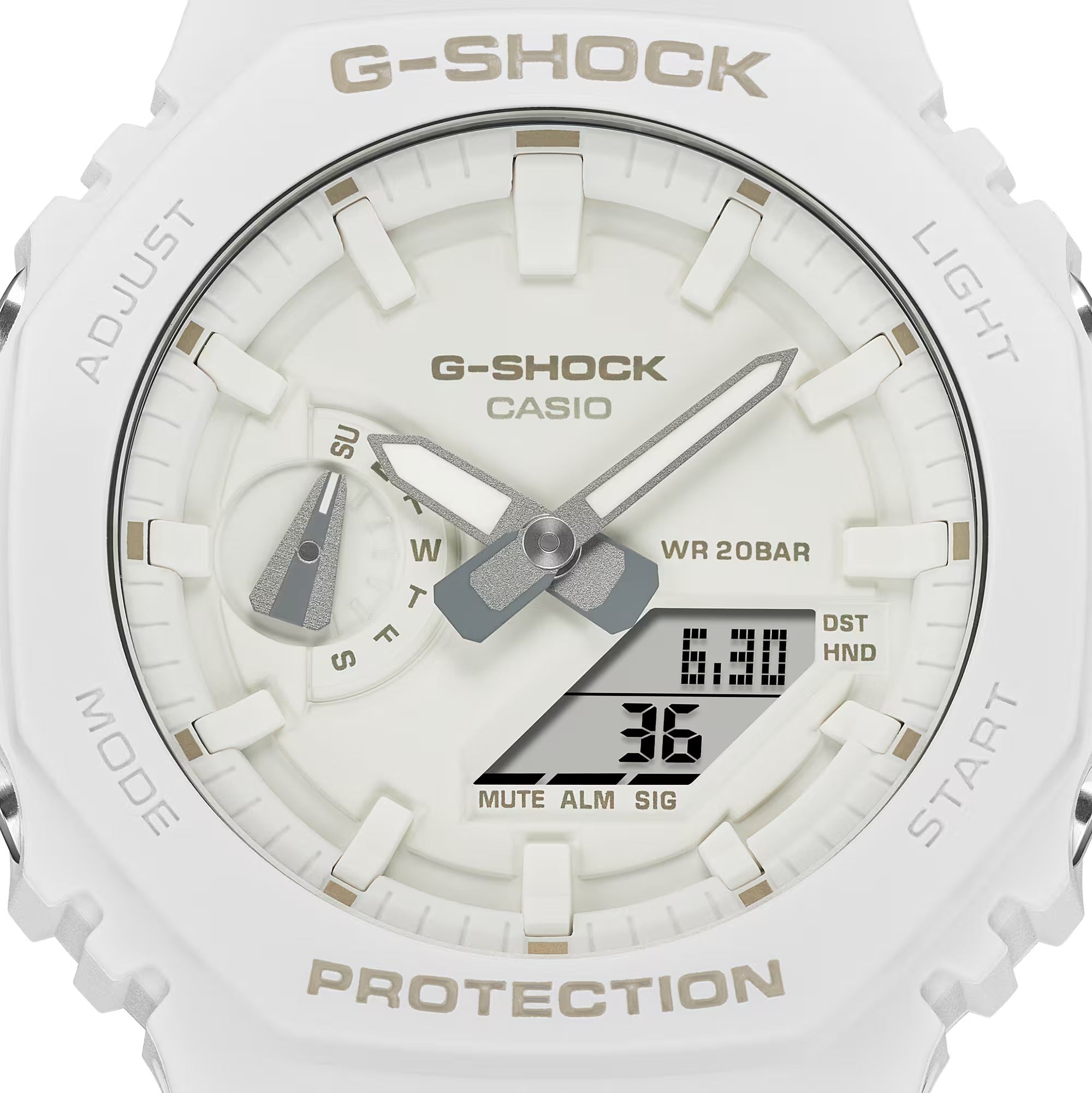 Orologio G-Shock CLASSIC GA-2100 Series, colore bianco, 45mm - GA-2100-7A7ER
