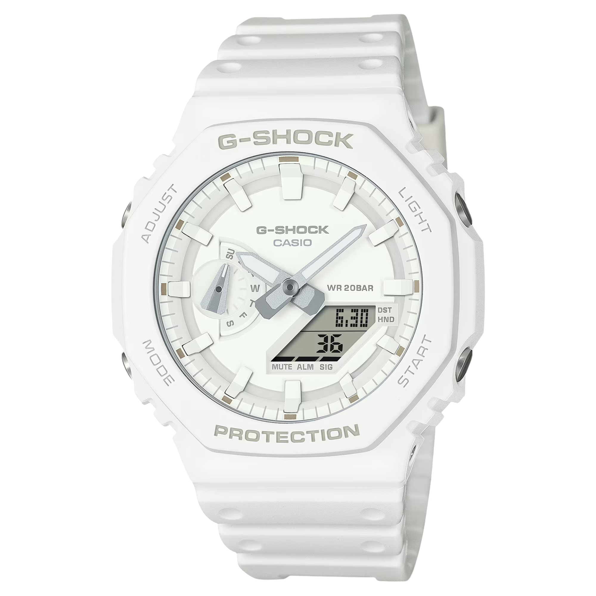 Orologio G-Shock CLASSIC GA-2100 Series, colore bianco, 45mm - GA-2100-7A7ER