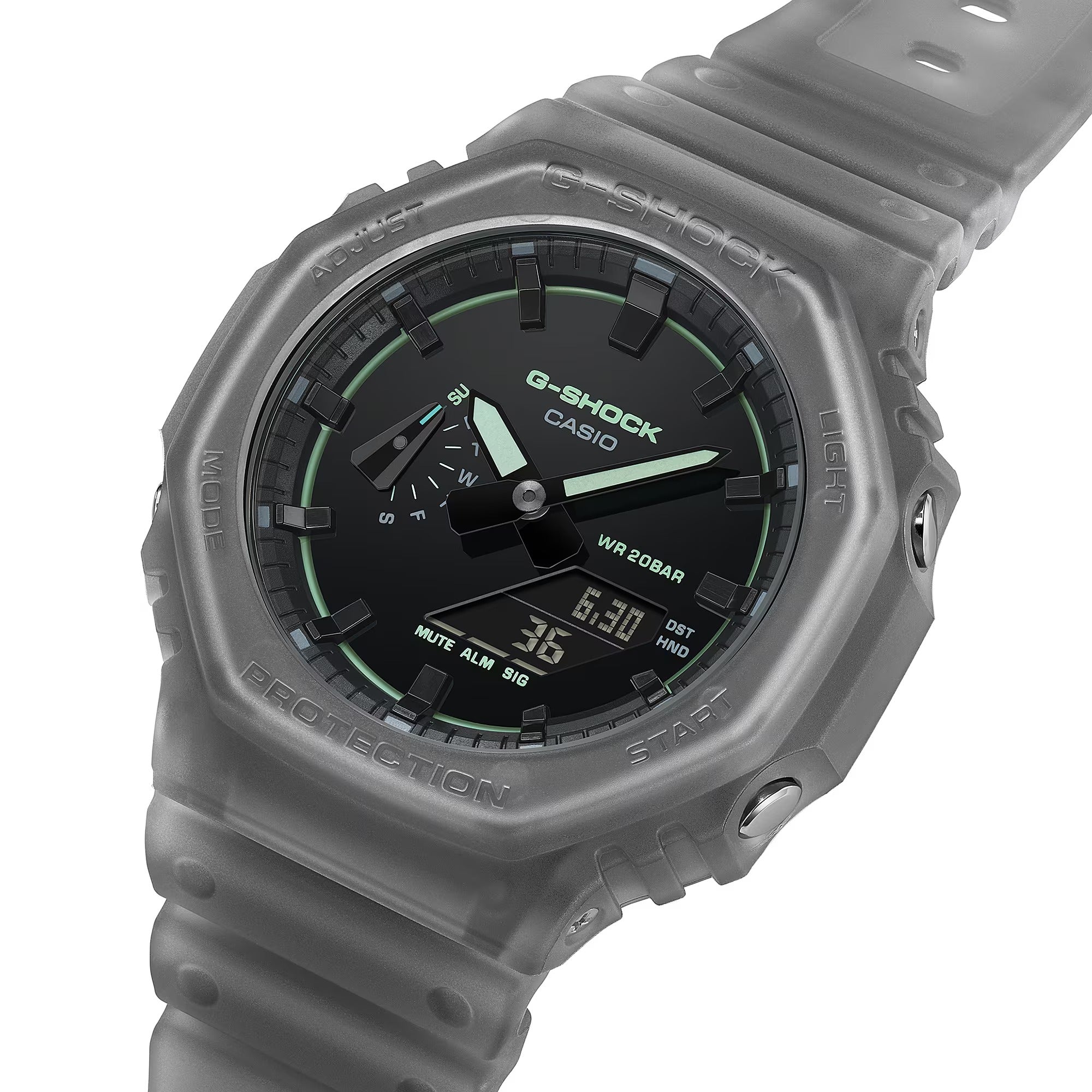 Orologio G-SHOCK Classic, quadrante total black e lancette verdi neon, 45mm - GA-2100K-1AER