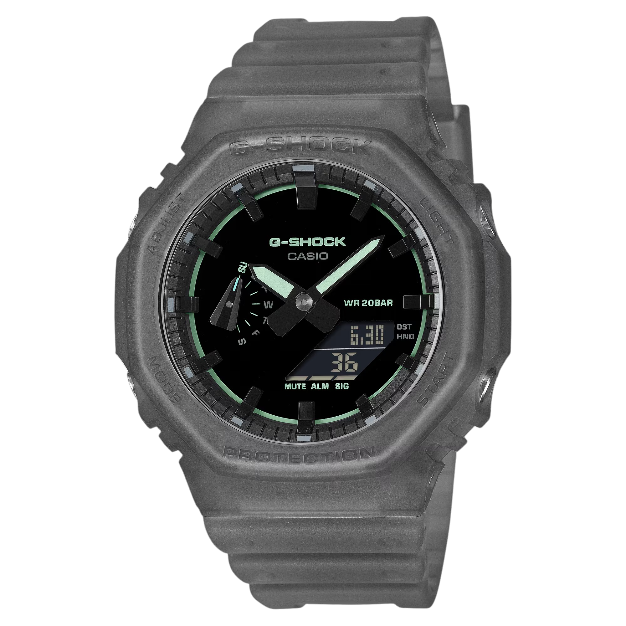 Orologio G-SHOCK Classic, quadrante total black e lancette verdi neon, 45mm - GA-2100K-1AER