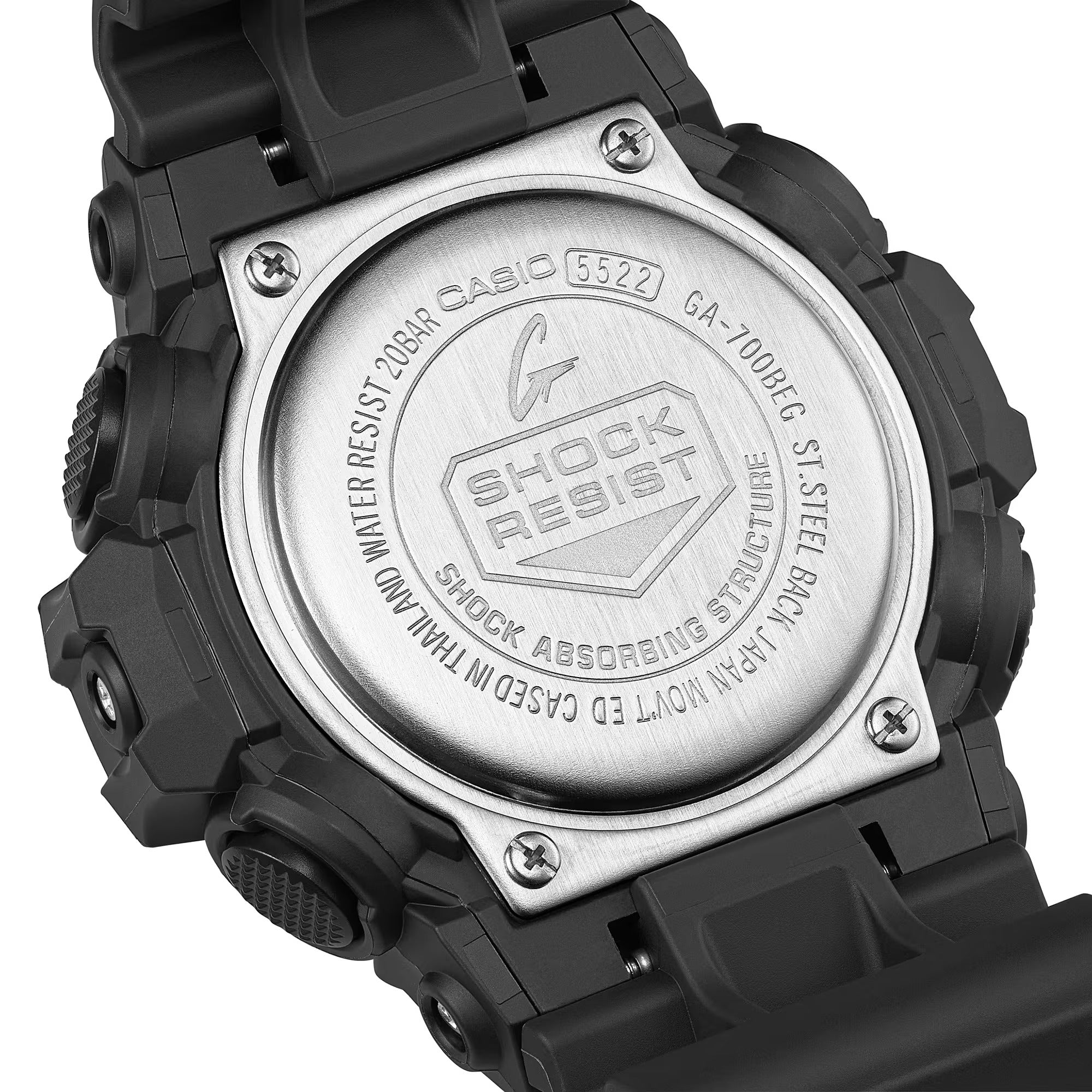 Orologio Casio G-Shock CLASSIC, quadrante nero e verde elettrico, 53MM - GA-700BEG-1AER