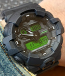 Orologio Casio G-Shock CLASSIC, quadrante nero e verde elettrico, 53MM - GA-700BEG-1AER