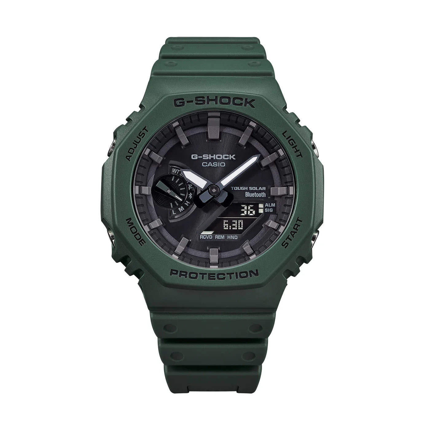 G-Shock-Uhr, ANALOG-DIGITAL-MODELL, Farbe Militärgrün, 45 MM – GA-B2100-3AER