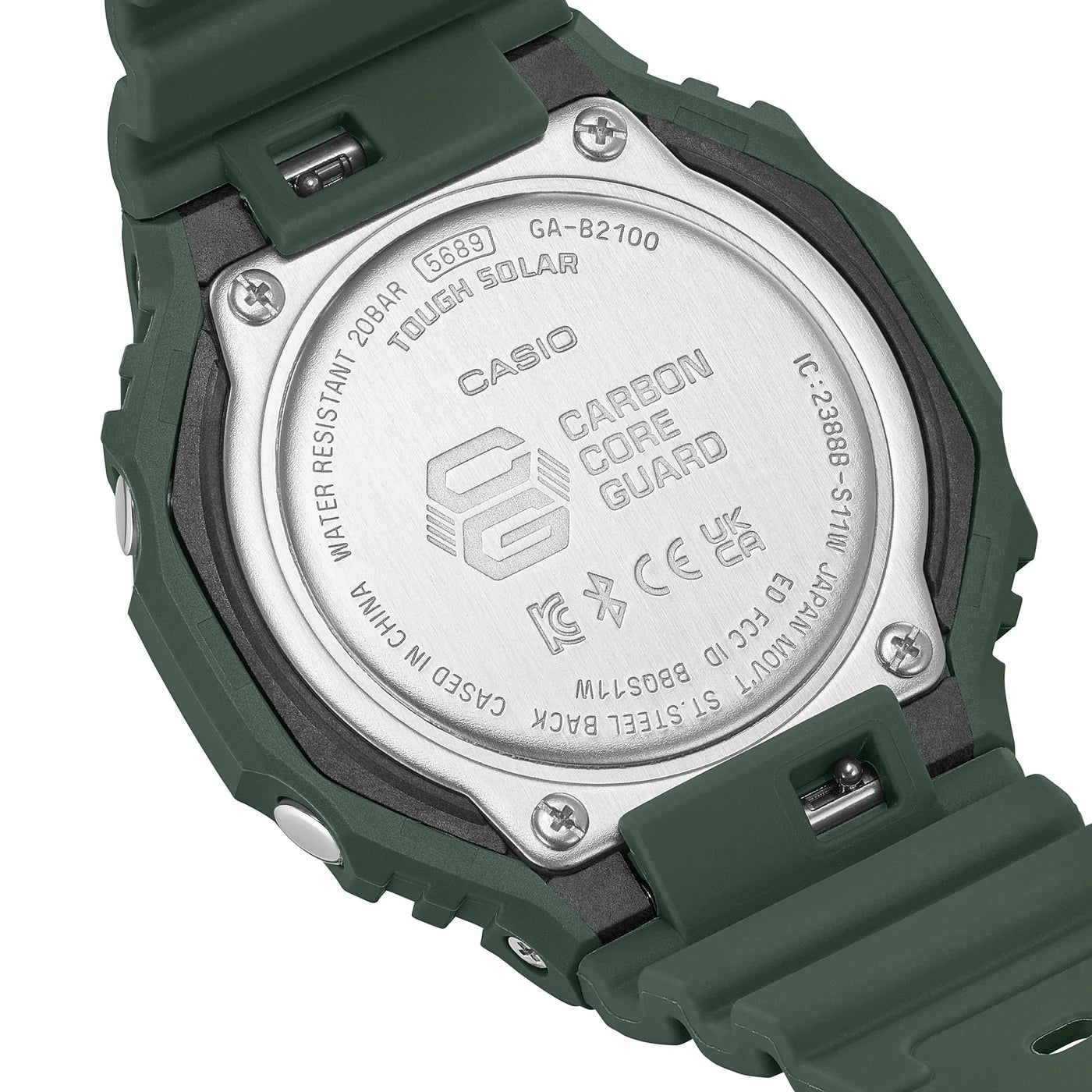 G-Shock-Uhr, ANALOG-DIGITAL-MODELL, Farbe Militärgrün, 45 MM – GA-B2100-3AER