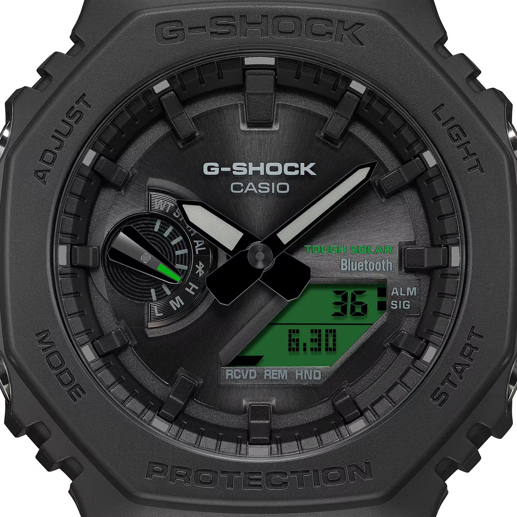 Orologio G-SHOCK Classic, Serie GA-2100, nero e verde elettrico, 45mm - GA-B2100BEG-1AER