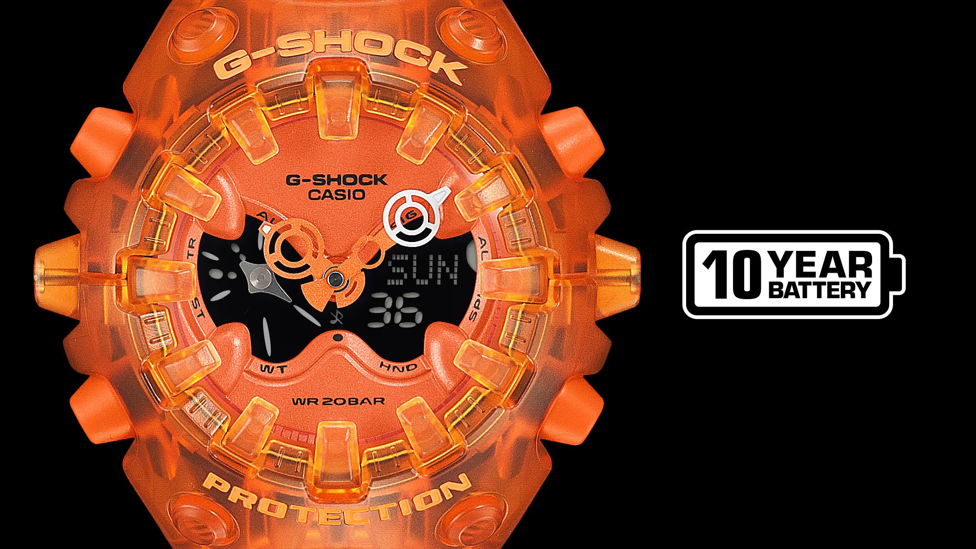 Orologio G-SHOCK Lmited Edition, Serie GA-V01, colore arancione, 58mm - GA-V01SKE-4AER
