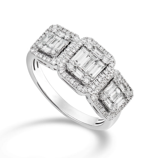 GOLAY - ANELLO TRILOGY CON DIAMANTI TEPPER E MONTATURA IN ORO BIANCO 18KT, 0.64CT - GA5148O4BR064