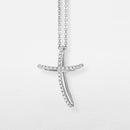Girocollo croce Giorgio Visconti in oro bianco e diamanti, 0,11ct - GB35371
